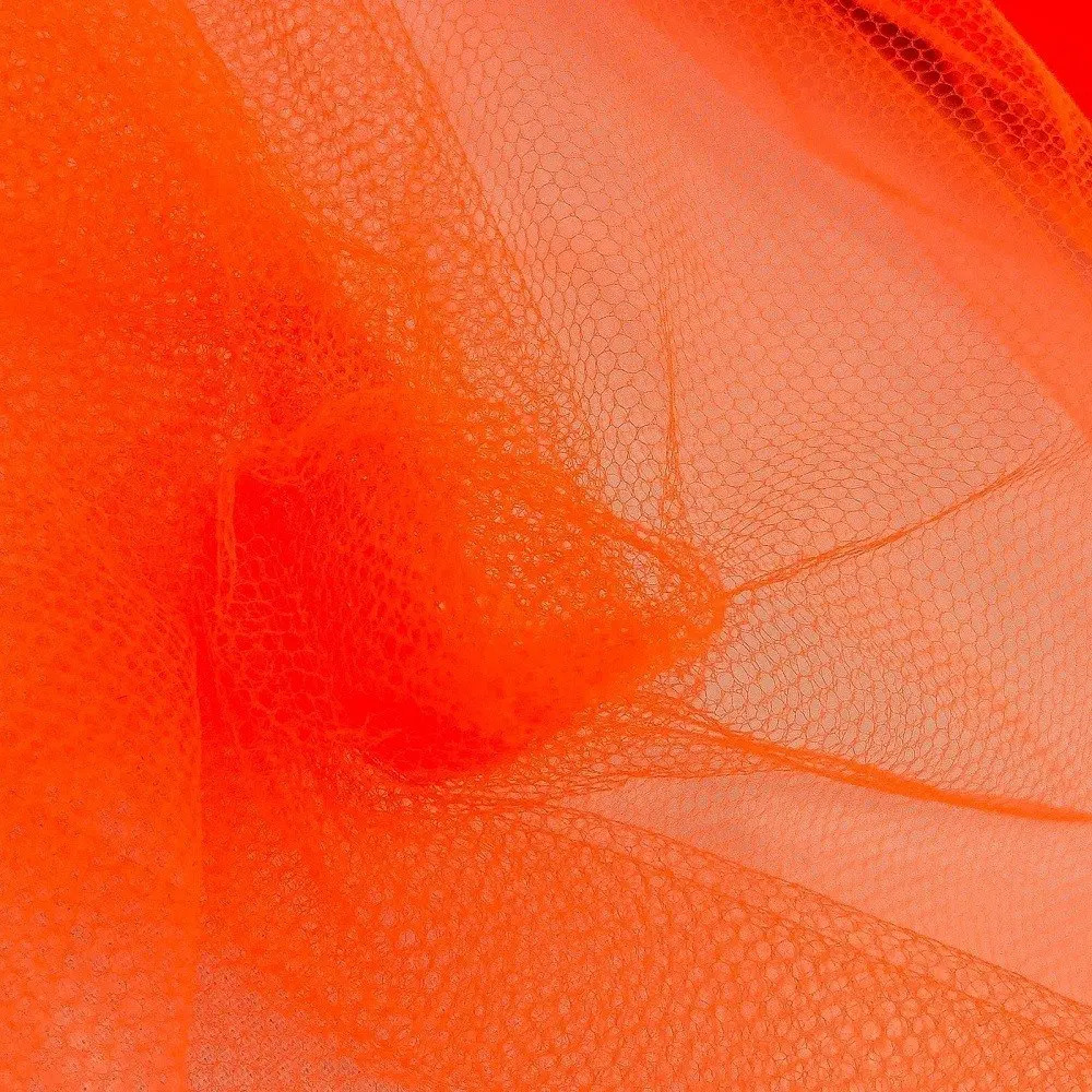 10 Metros Tecido Tule (10 Mts X 1,20 Mt) 14-laranja Neon