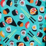 28-Sushi fundo verde água