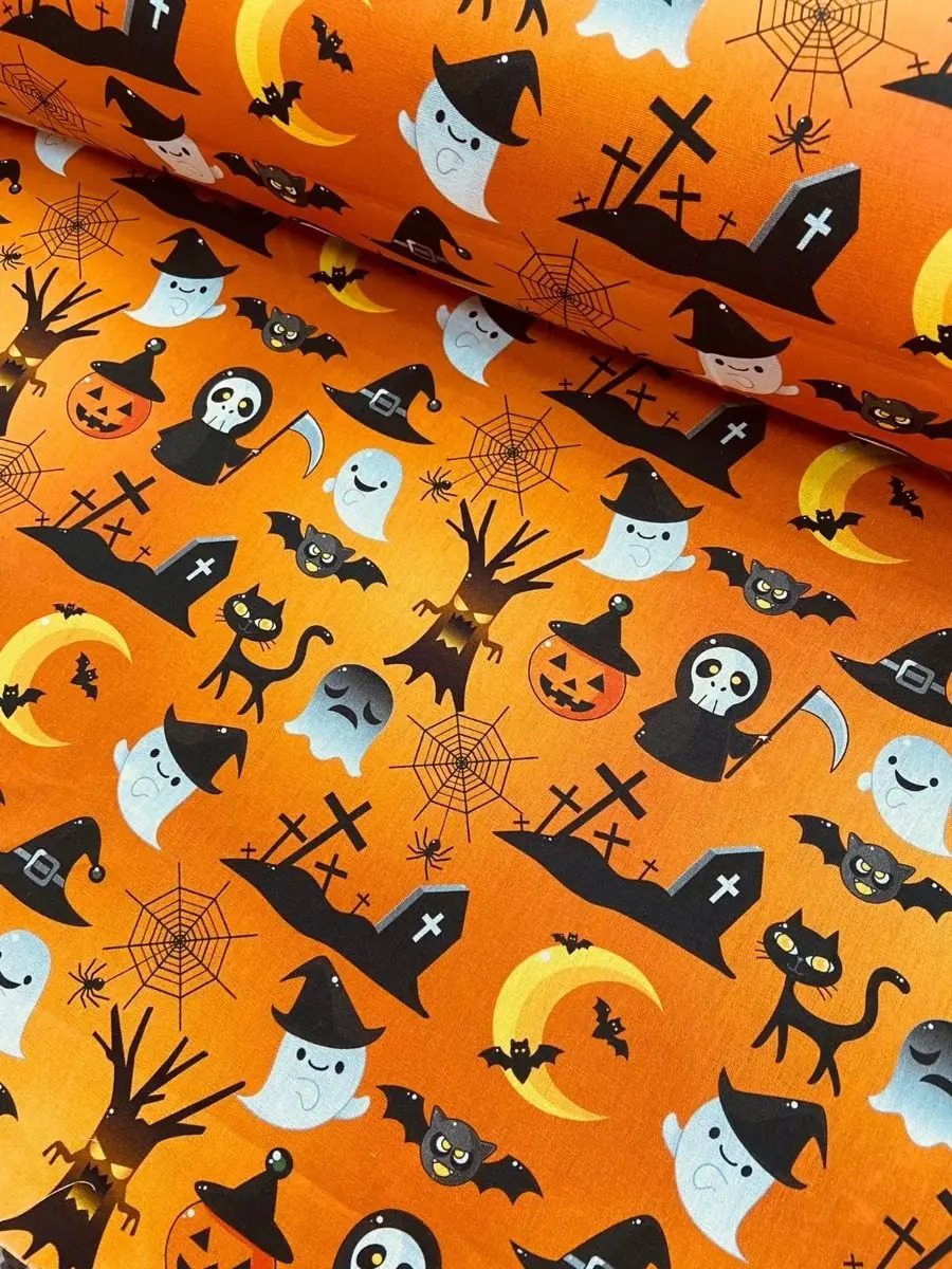 Tecido Tricoline Digital Halloween Peripan 1,0 Mt X1,50mt - Imagem 4