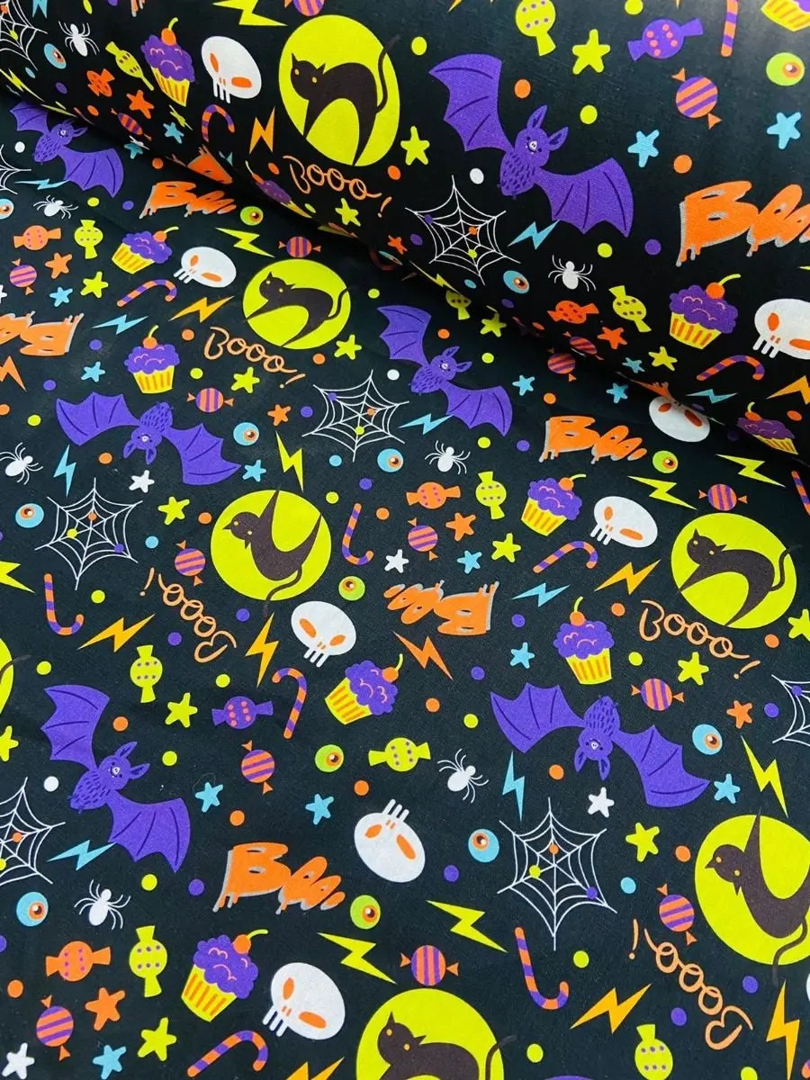 Tecido Tricoline Digital Halloween Peripan 1,0 Mt X1,50mt