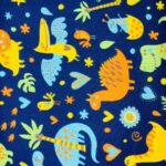 34-Dinos fundo azul